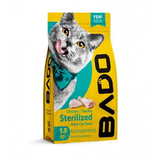 Bado Yetişkin Kedi Maması Kısırlaştırılmış Tavuk Etli Steril 1500GR