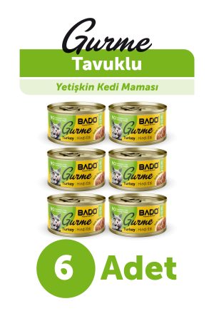 BADO GURME YAŞ YETİŞKİN KEDİ MAMASI HİNDİ ETLİ 85 GR 6 ADET - Görsel 1