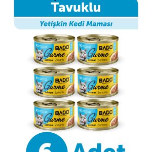 BADO GURME YAŞ YETİŞKİN KEDİ MAMASI SOMONLU 85 GR 6 ADET - Görsel 1