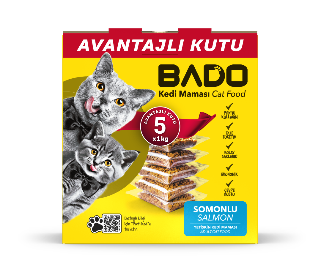 Bado Yetişkin Kedi Maması Somonlu 5x1kg - Görsel 1