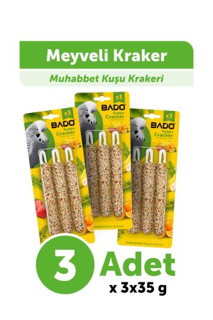 Bado Muhabbet Kuş Krakeri Meyveli 105GR 3Lü - Görsel 1