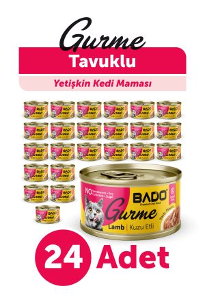 Bado Gurme Yaş Yetişkin Kedi Maması Kuzu Etli 85 Gr 24 Adet - Görsel 1