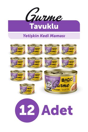 BADO GURME YAŞ YETİŞKİN KEDİ MAMASI TAVUKLU 85 GR 12 ADET - Görsel 1