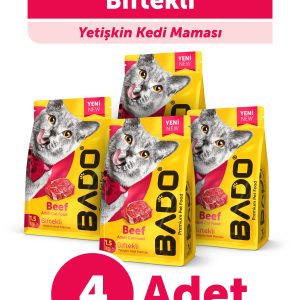 Bado Yetişkin Kedi Maması Etli Biftekli 1,5 Kg 4'lü - Görsel 1