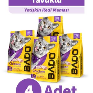 Bado Yetişkin Kedi Maması Tavuk Etli 1,5 Kg 4'lü - Görsel 1