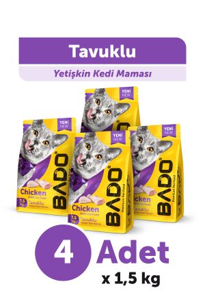 Bado Yetişkin Kedi Maması Tavuk Etli 1,5 Kg 4'lü - Görsel 1