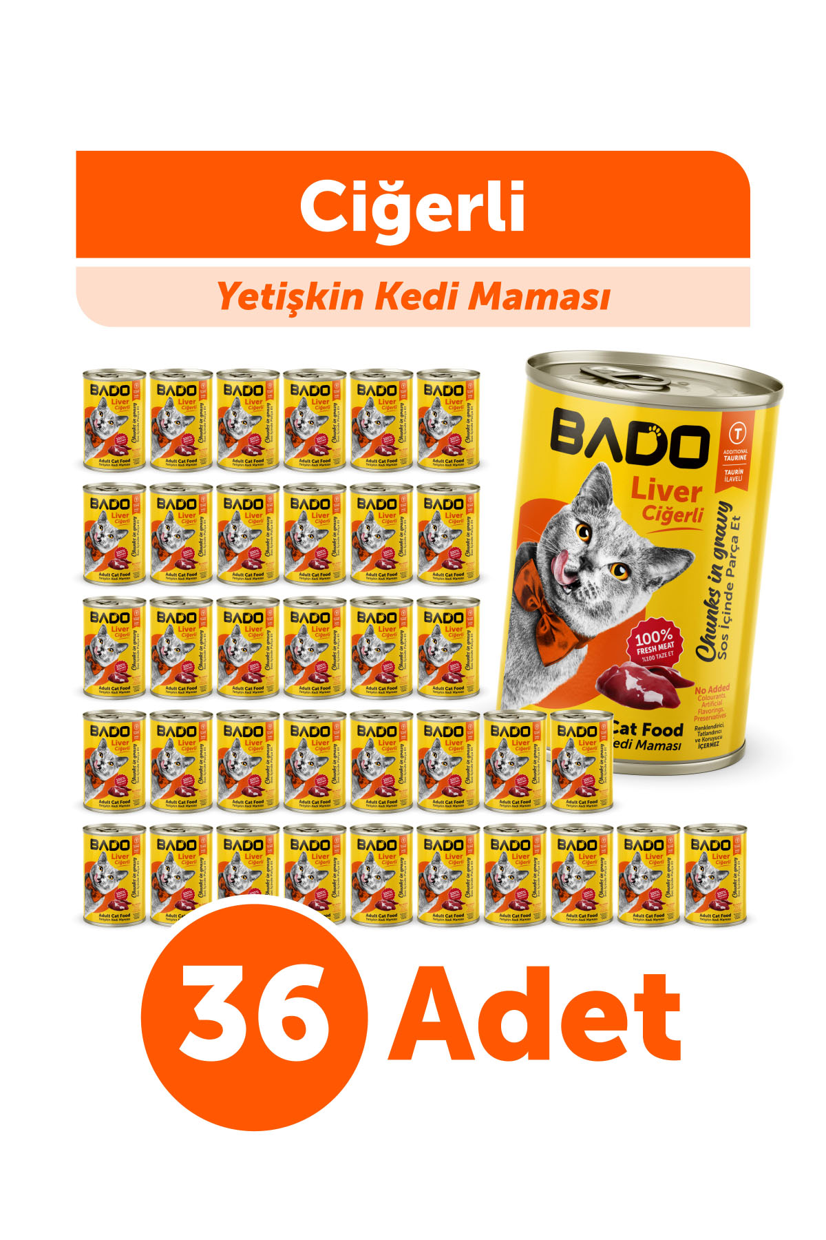 Bado Yetişkin Yaş Kedi Maması Ciğerli 400GR 36