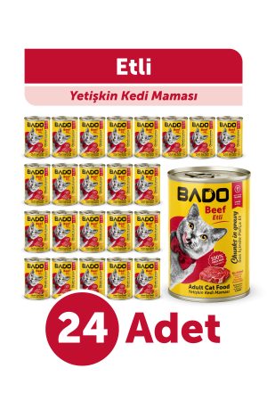 Bado Yetişkin Yaş Kedi Maması Etli Biftekli 400Gr 24'lü - Görsel 1