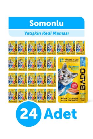 Bado Yetişkin Yaş Kedi Maması Somonlu 85Gr 24'lü - Görsel 1