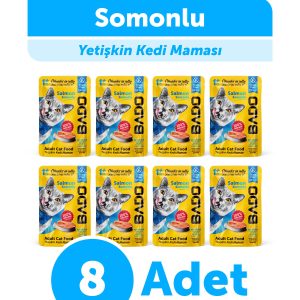 Bado Yetişkin Yaş Kedi Maması Somonlu 85Gr 8'li - Görsel 1