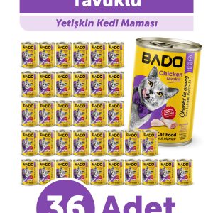 Bado Yetişkin Yaş Kedi Maması Tavuk Etli 400Gr 36'lı