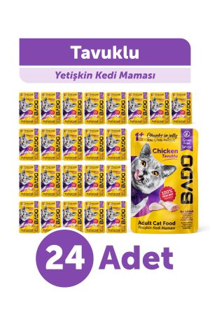 Bado Yetişkin Yaş Kedi Maması Tavuk Etli 85Gr 24'lü - Görsel 1
