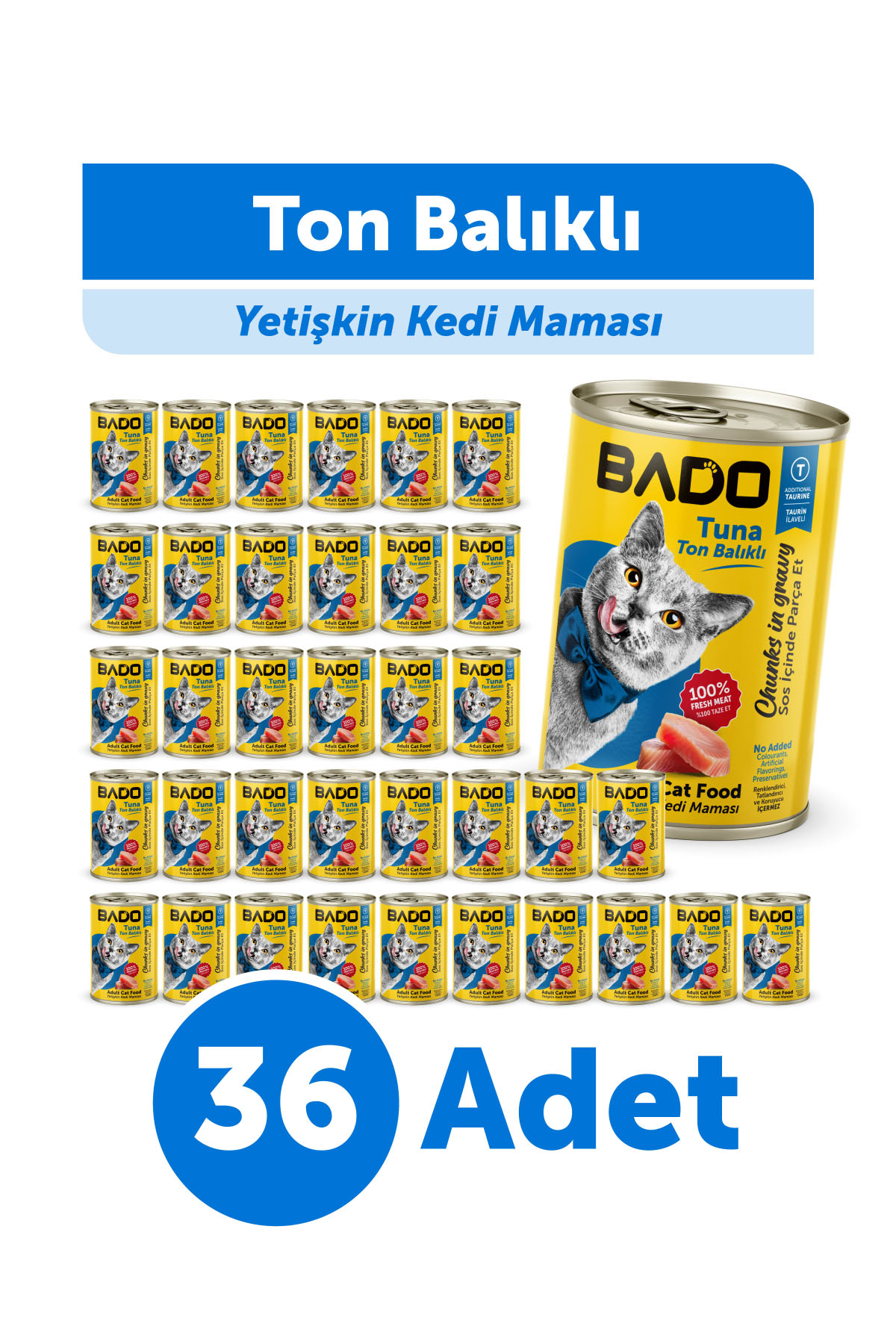 Bado Yetişkin Yaş Kedi Maması Ton Balıklı 400Gr 36
