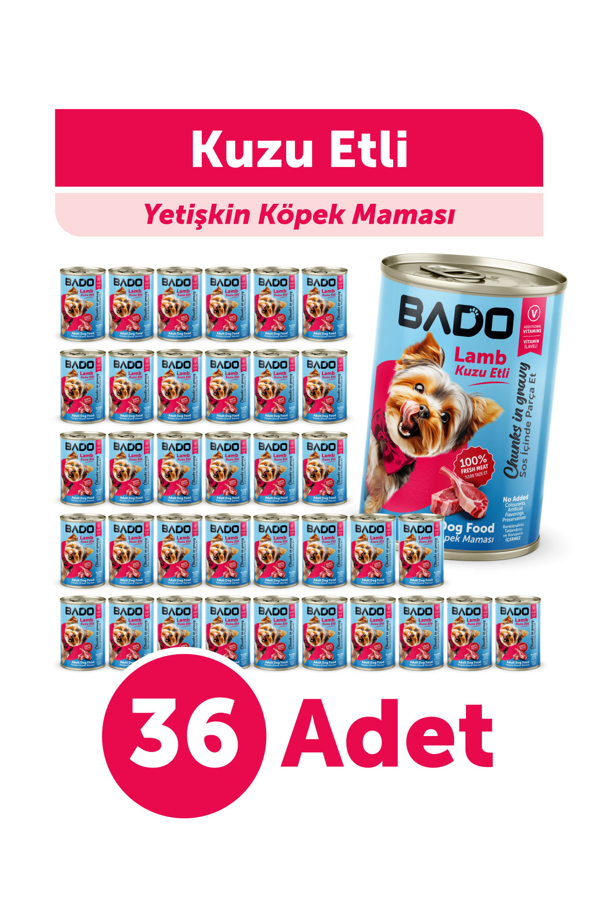 Bado Yetişkin Yaş Köpek Maması Kuzu Etli 400Gr 36