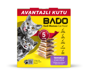 Bado Yetişkin Kedi Maması Tavuklu 5x1kg - Görsel 1