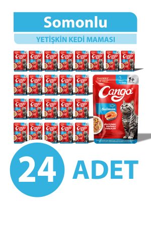 Cango Yaş Yetişkin Kedi Maması Somonlu 80 GR 24 Adet - Görsel 1