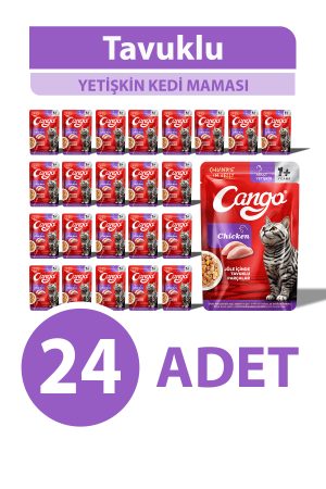 Cango Yaş Yetişkin Kedi Maması Tavuk Etli 80 GR 24 Adet - Görsel 1