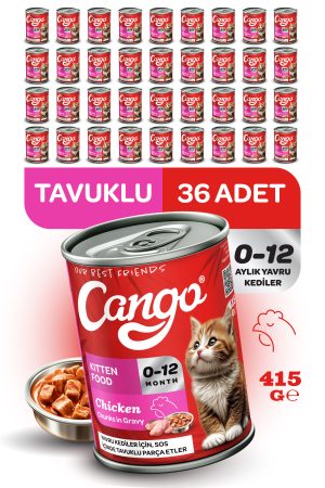 Cango Yavru Yaş Kedi Maması Tavuklu 415Gr 36Lı - Görsel 1
