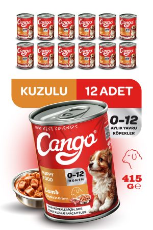 Cango Yavru Yaş Köpek Maması Kuzu Etli 415Gr 12Li - Görsel 1