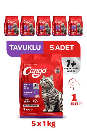 Cango Yetişkin Kedi Maması Tavuk Etli 1 Kg 5'li - Görsel 1