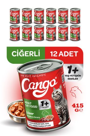 Cango Yetişkin Yaş Kedi Maması Ciğerli 415Gr 12Li - Görsel 1