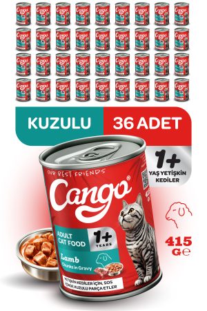 Cango Yetişkin Yaş Kedi Maması Kuzu Etli 415Gr 36Lı - Görsel 1