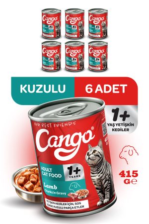 Cango Yetişkin Yaş Kedi Maması Kuzu Etli 415Gr 6Lı - Görsel 1