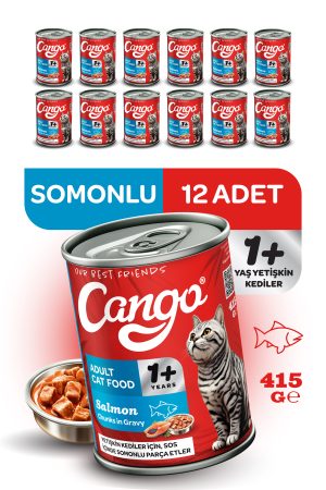Cango Yetişkin Yaş Kedi Maması Somonlu 415Gr 12Li - Görsel 1