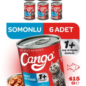 Cango Yetişkin Yaş Kedi Maması Somonlu 415Gr 6Lı - Görsel 1
