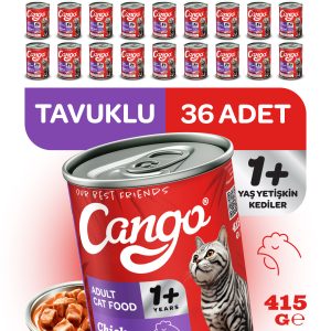 Cango Yetişkin Yaş Kedi Maması Tavuklu 415Gr 36Lı