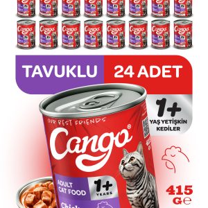 Cango Yetişkin Yaş Kedi Maması Tavuklu 415Gr 24Lü - Görsel 1