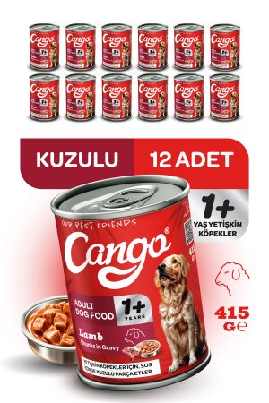 Cango Yetişkin Yaş Köpek Maması Kuzu Etli 415Gr 12Li - Görsel 1
