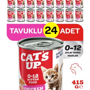 Cats Up Yaş Yavru Kedi Maması Tavuklu 415gr 24Lü - Görsel 1