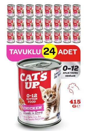 Cats Up Yaş Yavru Kedi Maması Tavuklu 415gr 24Lü - Görsel 1