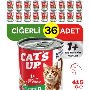 Cats Up Yaş Yetişkin Kedi Maması Ciğerli 415gr 36Lı - Görsel 1