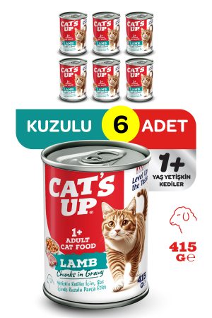 Cats Up Yaş Yetişkin Kedi Maması Kuzu Etli 415gr 6Lı - Görsel 1