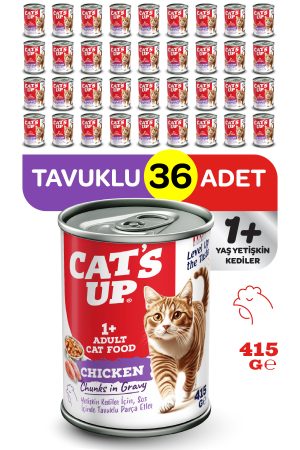 Cats Up Yaş Yetişkin Kedi Maması Tavuklu 415gr 36Lı - Görsel 1