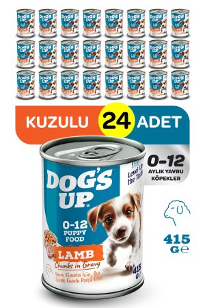Dogs Up Yaş Yavru Köpek Maması Kuzu Etli 415gr 24Lü - Görsel 1