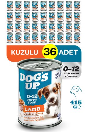 Dogs Up Yaş Yavru Köpek Maması Kuzu Etli 415gr 36Lı - Görsel 1