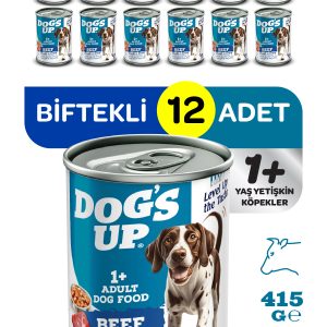 Dogs Up Yaş Yetişkin Köpek Maması Biftekli 415gr 12Li - Görsel 1