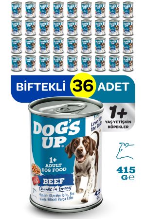 Dogs Up Yaş Yetişkin Köpek Maması Biftekli 415gr 36Lı - Görsel 1