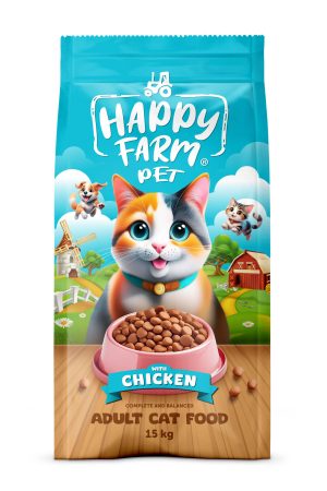 Happy Farm Yetişkin Kedi Maması Tavuk Etli 15 KG - Görsel 1