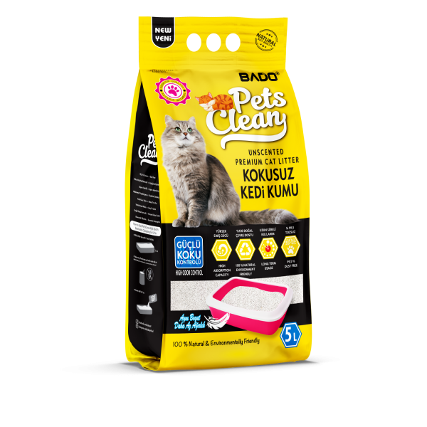 Pets Clean Kedi Kumu Natural Kokusuz 5Lt