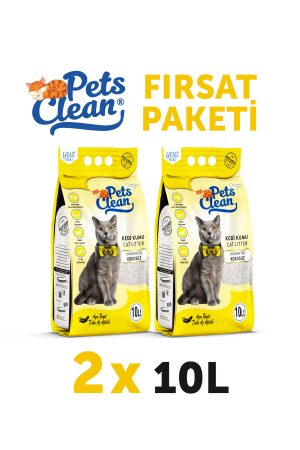 Pets Clean Kedİ Kumu Natural (Kokusuz) 10Lt 2Li - Görsel 1