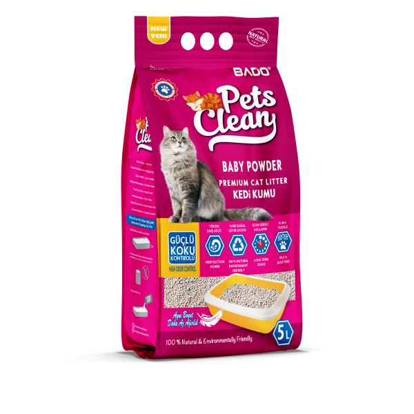 Pets Clean Kedi Kumu Pudra Kokulu 5LT