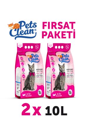 Pets Clean Kedi Kumu Pudralı 10Lt 2Li - Görsel 1