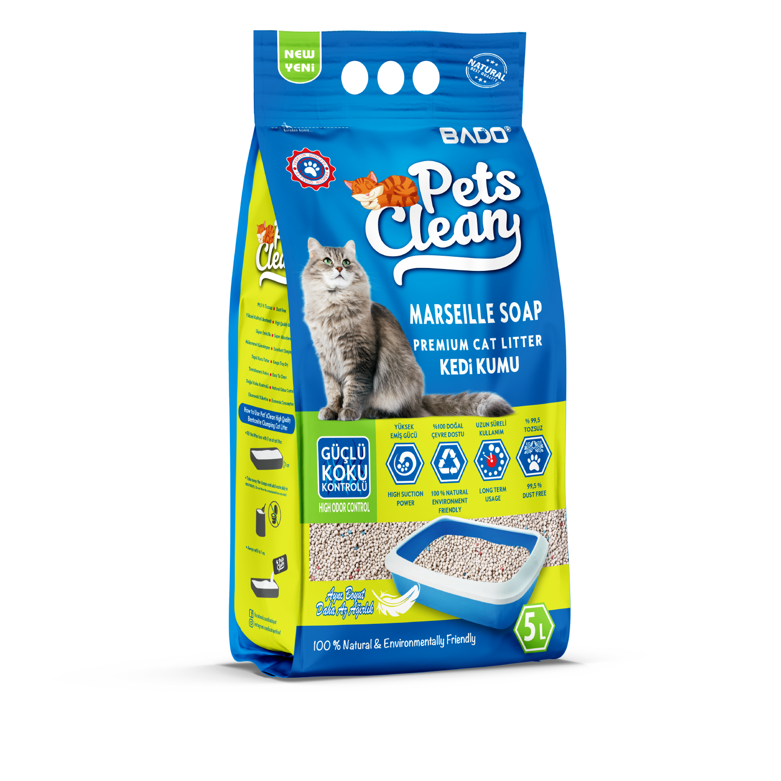 Pets Clean Kedi Kumu Sabun Kokulu 5LT - Görsel 1