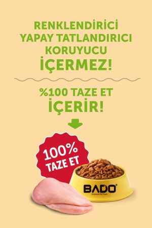 Bado Gurme Yaş Yetişkin Kedi Maması Hindi Etli 85 Gr 24 Adet - Görsel 5
