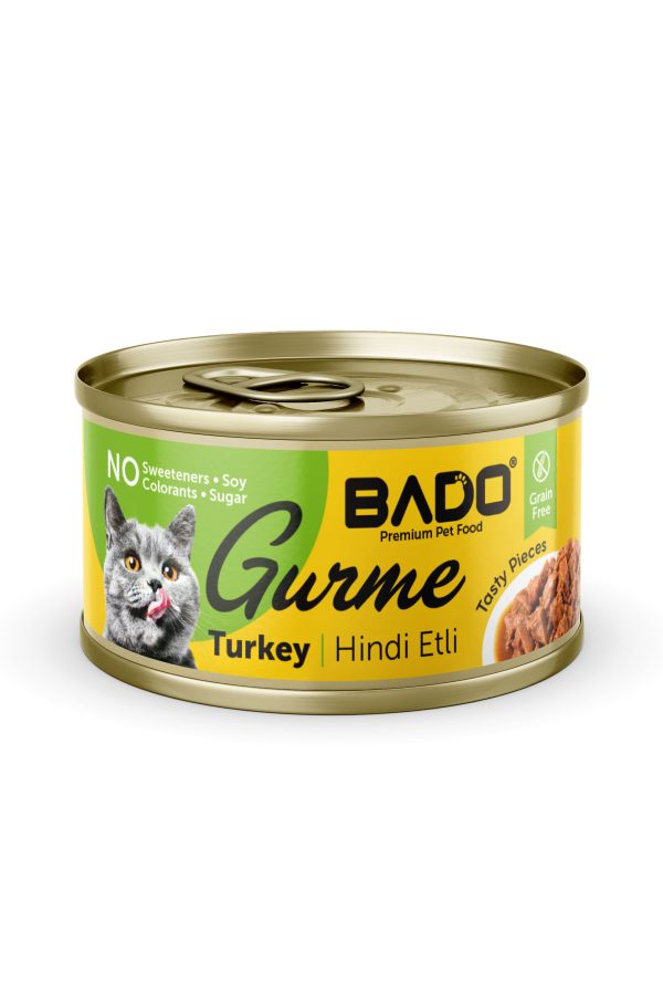 BADO GURME YAŞ YETİŞKİN KEDİ MAMASI HİNDİ ETLİ 85 GR 12 ADET