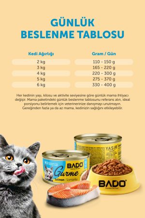 BADO GURME YAŞ YETİŞKİN KEDİ MAMASI SOMONLU 85 GR - Görsel 8